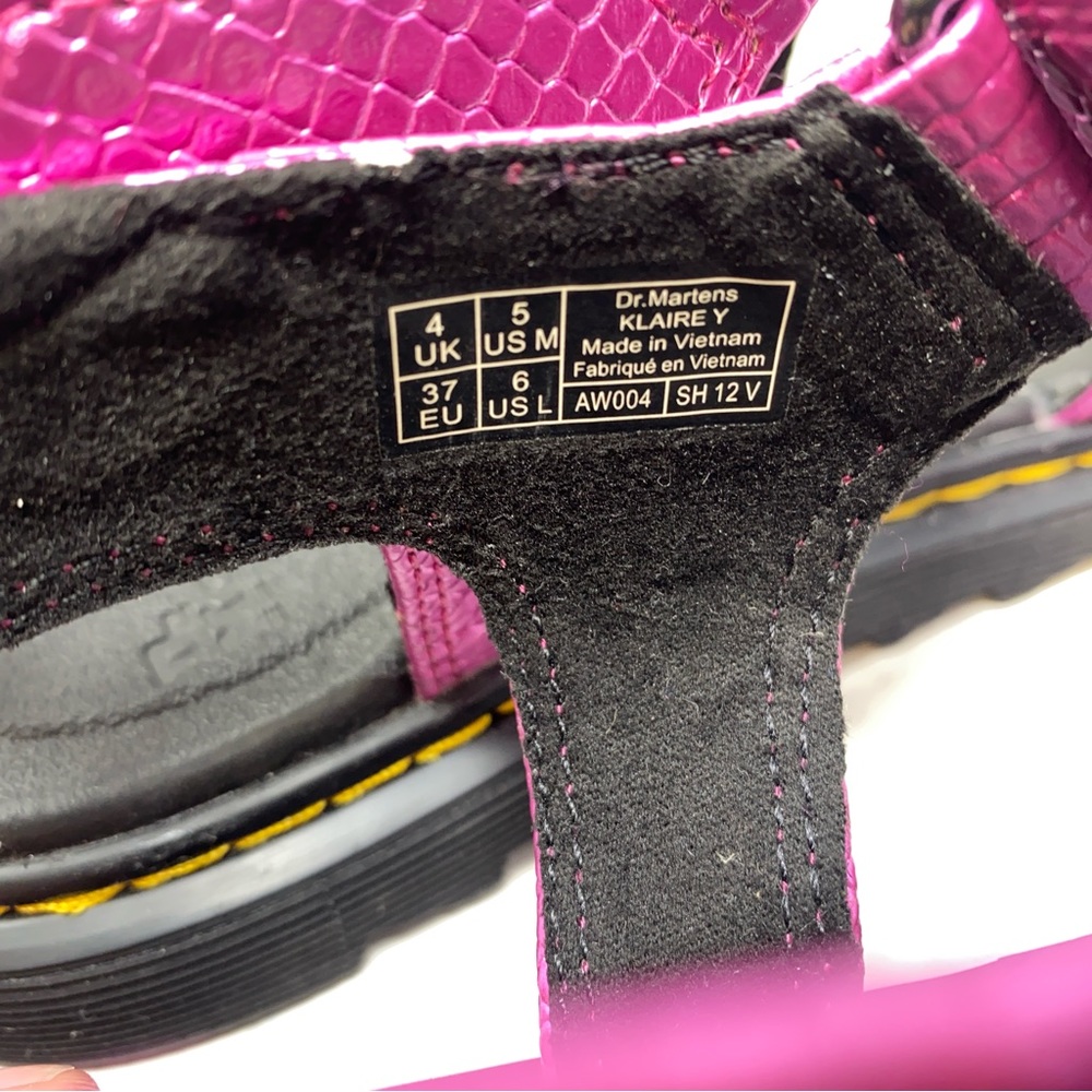 ❤️Dr Martens Pink Metallic Kids Klaire Y Sandals Exc Cond Kids Sz 5 Womens Sz 6 - Picture 5 of 9